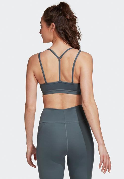 adidas Performance - Stols back straps light support workout bra - blue oxide