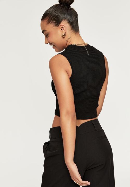 Supré  - Adrienne cut out knit top - black