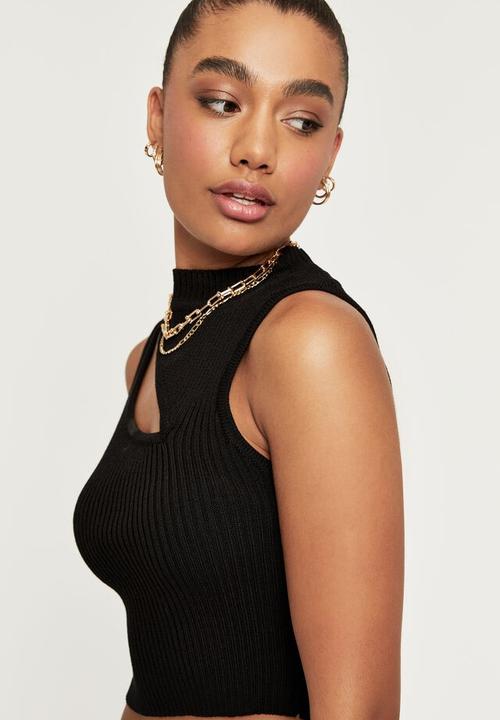 Supré  - Adrienne cut out knit top - black