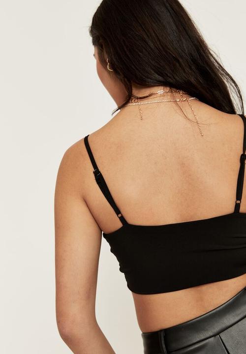 Supré  - Pia twist front lace cami top - black