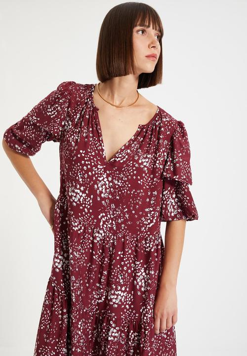 Trendyol - Ruffle v-neck dress  - multi