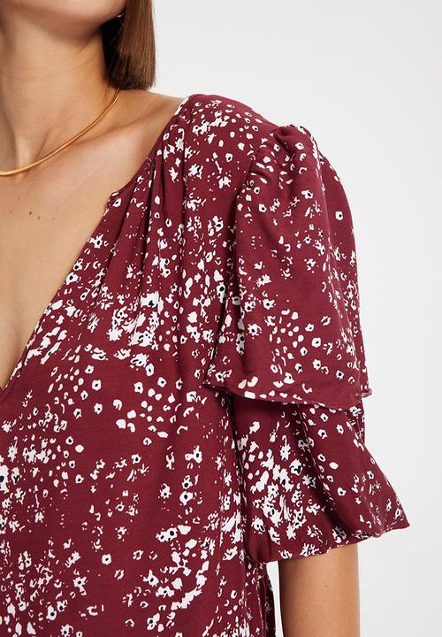 Trendyol - Ruffle v-neck dress  - multi