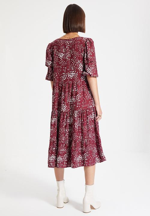 Trendyol - Ruffle v-neck dress  - multi