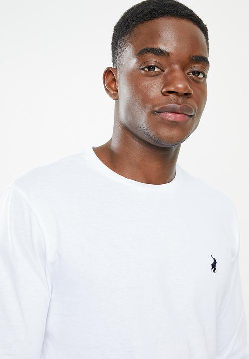 POLO - Men plain long sleeve tee - white