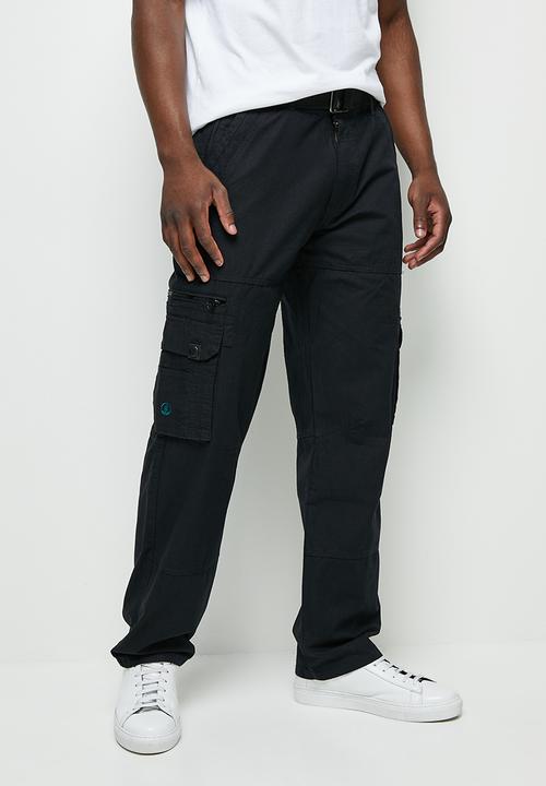 Lark & Crosse - Patric belted cargo pants - black
