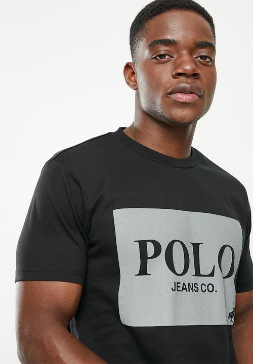POLO - Men pjc reflective short sleeve tee - black