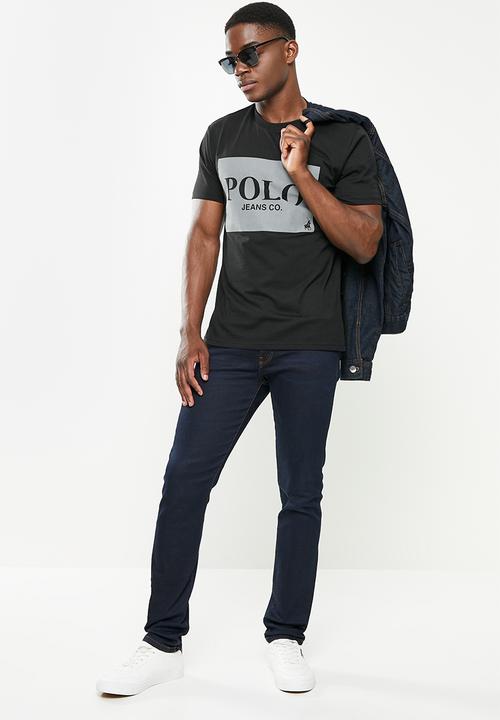 POLO - Men pjc reflective short sleeve tee - black