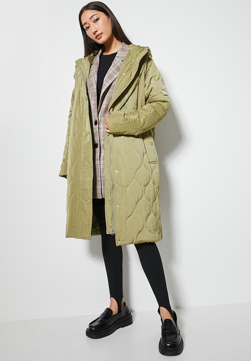 Superbalist - Quilted midi puffer - new olive