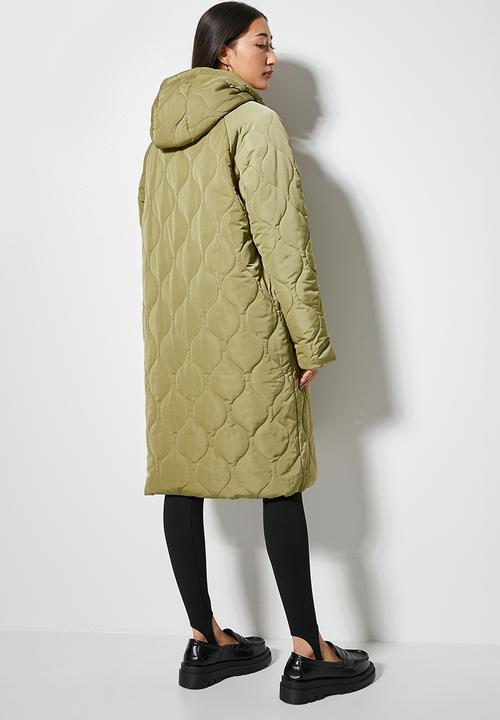 Superbalist - Quilted midi puffer - new olive