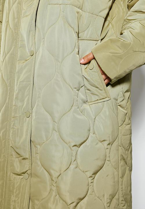 Superbalist - Quilted midi puffer - new olive