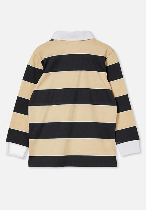 Cotton On - Long sleeve rugby top - semolina & phantom bold stripe