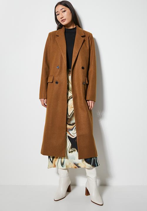 Superbalist - Double breasted coat - tobacco