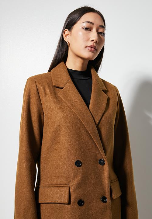 Superbalist - Double breasted coat - tobacco