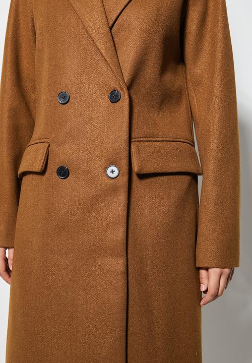 Superbalist - Double breasted coat - tobacco