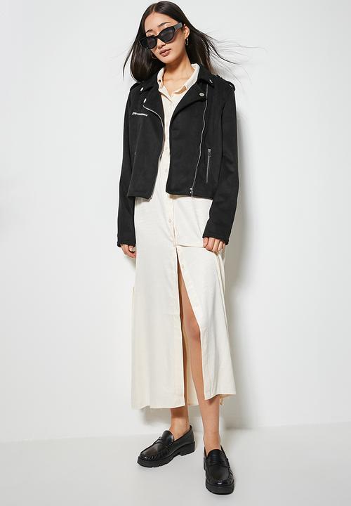 Superbalist - Suedette biker jacket - black