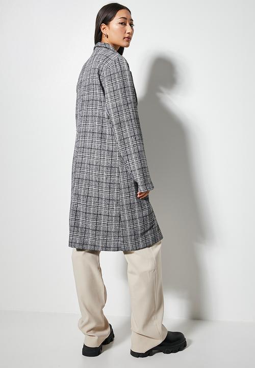 Superbalist - Midi blazer coat - grey check