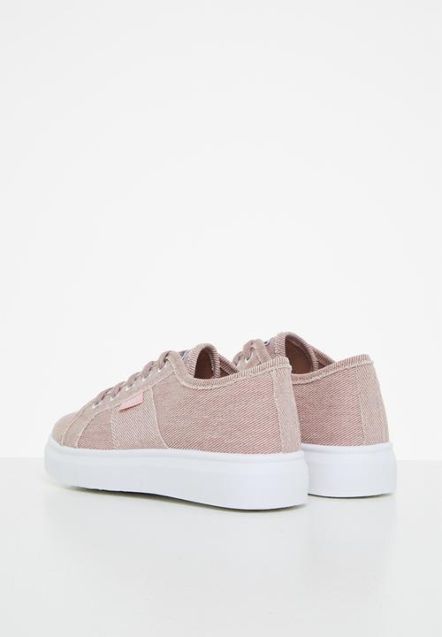 TOMY - Girls washed canvas lace up - dusty pink