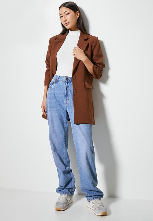 Superbalist - 2 pack funnel neck bodysuit - tobacco & milk
