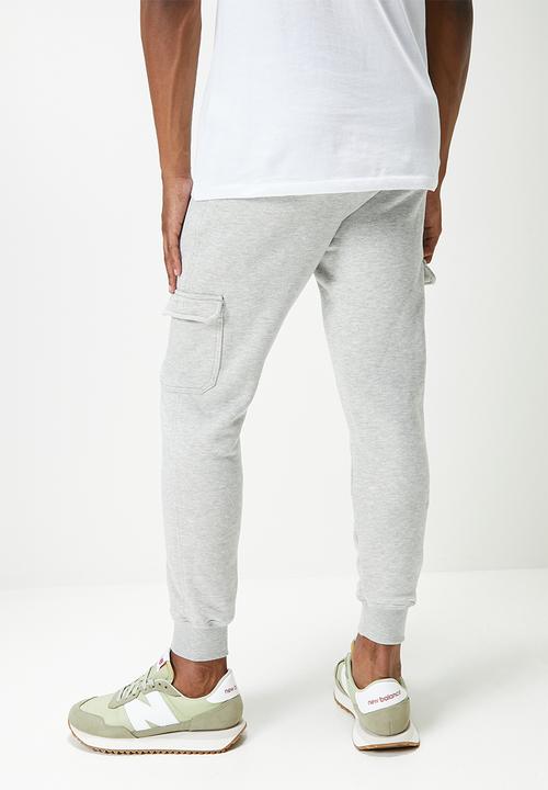 STYLE REPUBLIC - Slim fit cargo sweatpant - grey melange