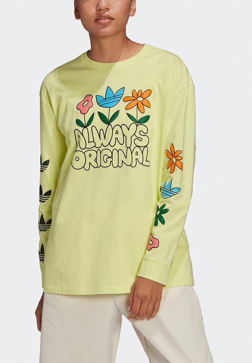 adidas Originals - Always original graphic long sleeve tee - pulse yellow