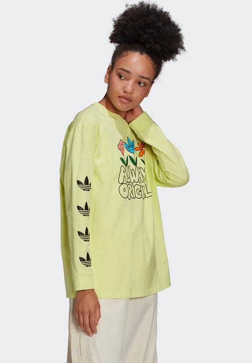 adidas Originals - Always original graphic long sleeve tee - pulse yellow