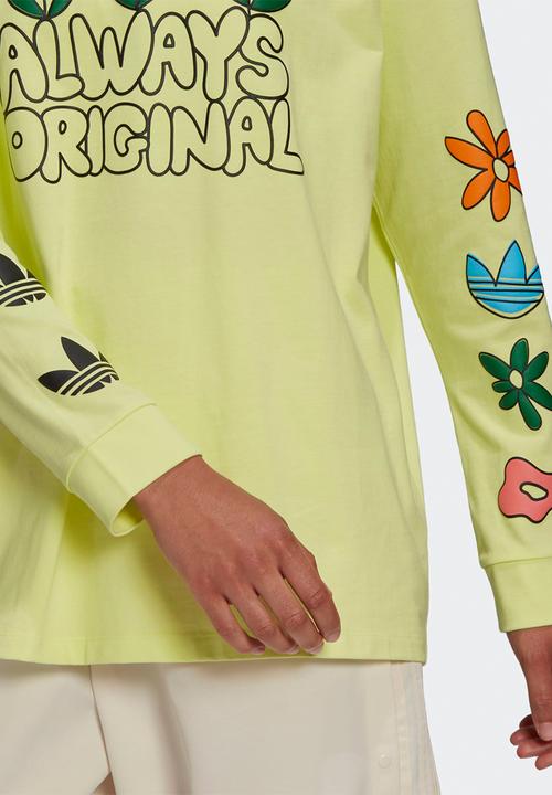 adidas Originals - Always original graphic long sleeve tee - pulse yellow