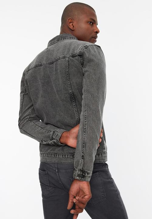 Trendyol - Acid wash denim jacket - anthracite