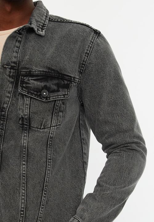 Trendyol - Acid wash denim jacket - anthracite