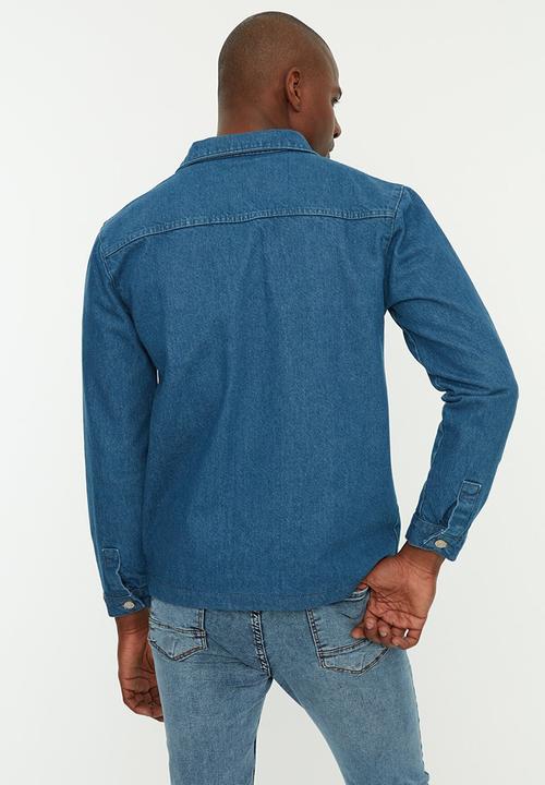 Trendyol - Double chest pocket jacket - blue