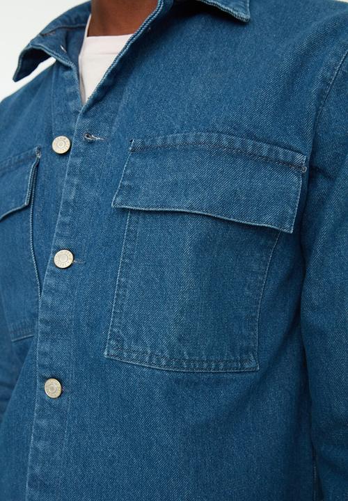 Trendyol - Double chest pocket jacket - blue