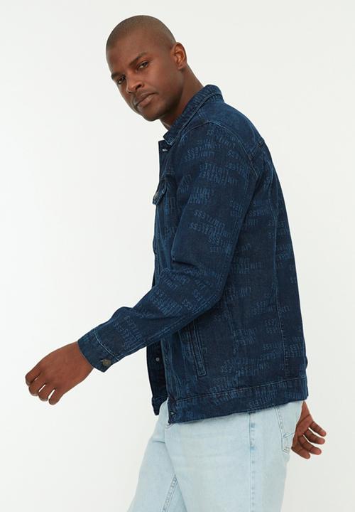 Trendyol - Patterned denim jacket - indigo