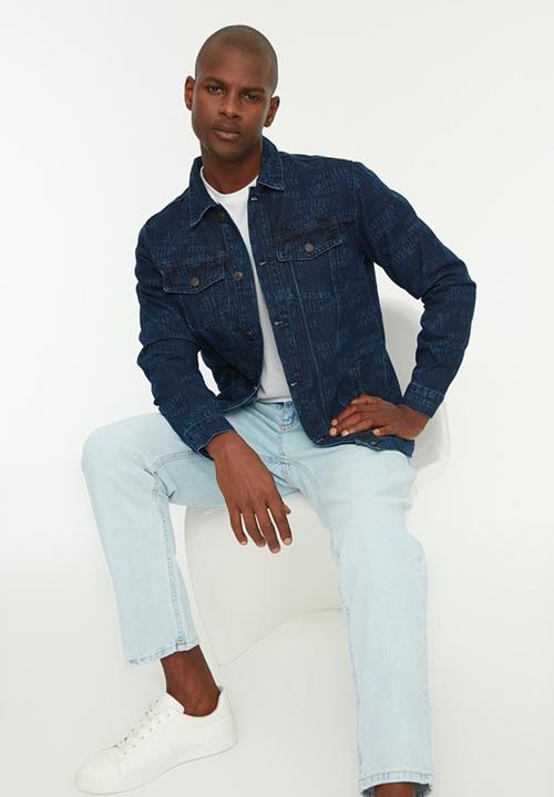 Trendyol - Patterned denim jacket - indigo