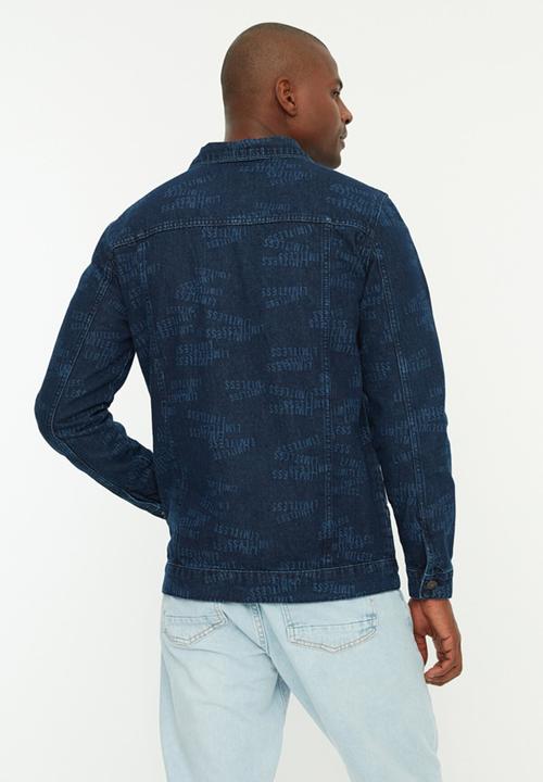 Trendyol - Patterned denim jacket - indigo