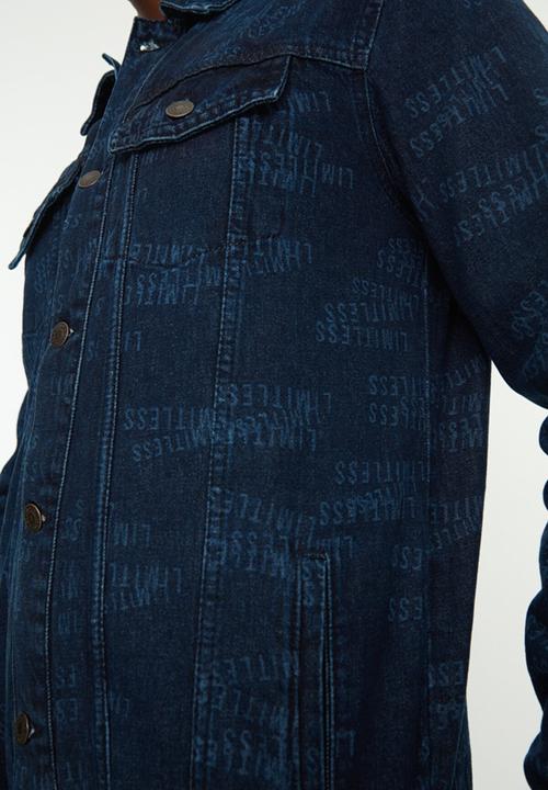 Trendyol - Patterned denim jacket - indigo