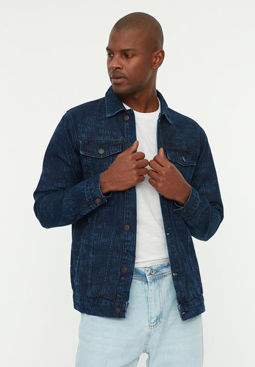 Trendyol - Patterned denim jacket - indigo