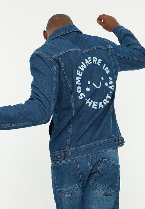 Trendyol - Somewhere in my heart back print jacket - indigo