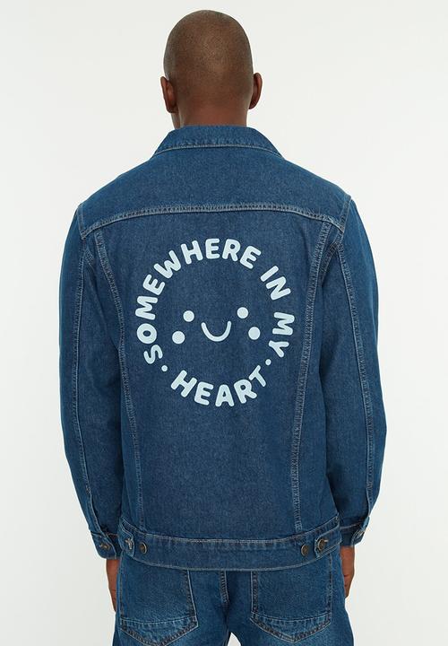Trendyol - Somewhere in my heart back print jacket - indigo