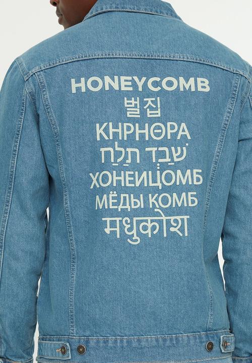 Trendyol - Honeycomb back print jacket - blue