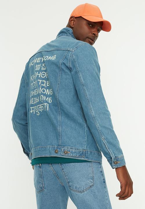Trendyol - Honeycomb back print jacket - blue