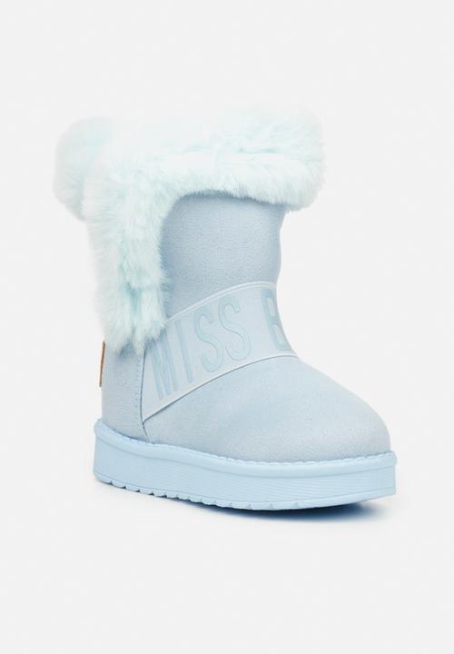 Little Miss Black - Rae girls snug boots - blue