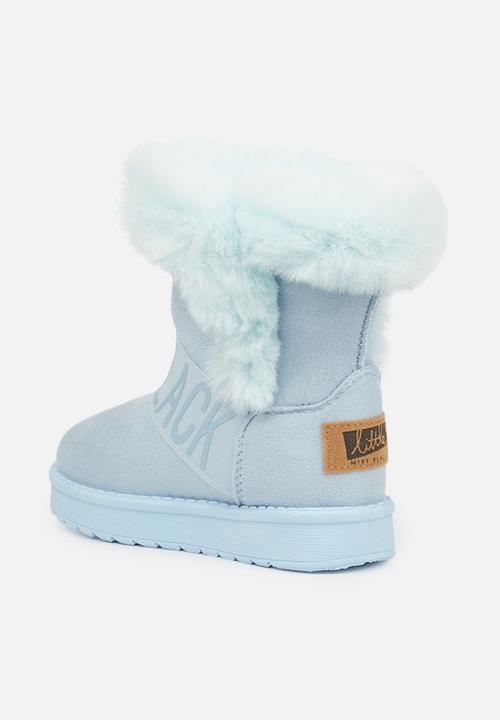 Little Miss Black - Rae girls snug boots - blue
