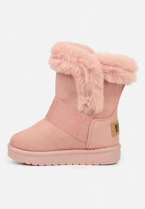 Little Miss Black - Rae girls snug boots - pink
