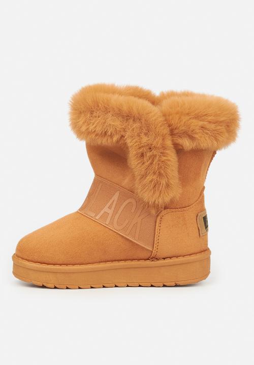 Little Miss Black - Rae girls snug boots - tan