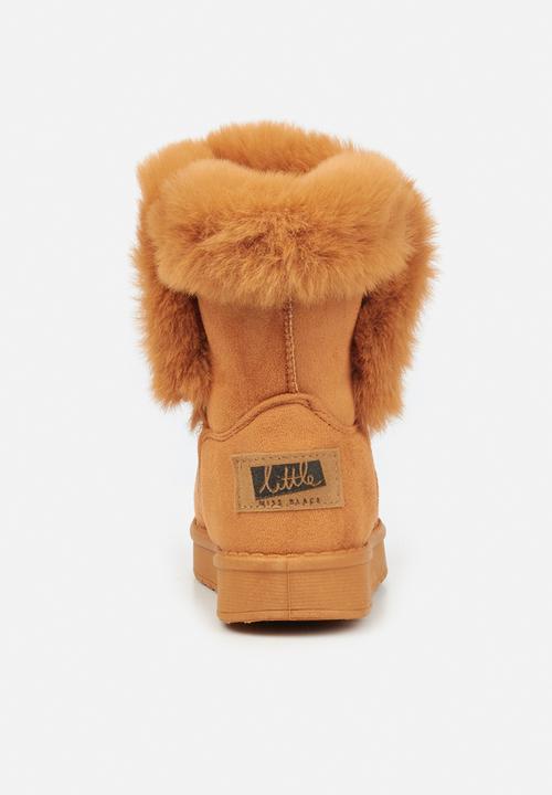 Little Miss Black - Rae girls snug boots - tan
