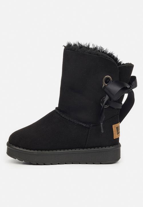 Little Miss Black - Rae girls snug boots - black