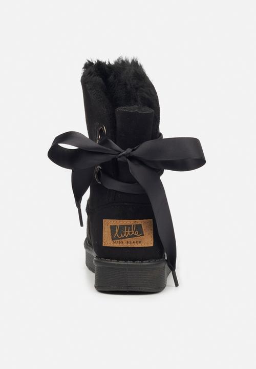 Little Miss Black - Rae girls snug boots - black