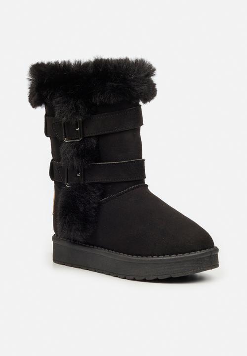 Little Miss Black - Rae girls snug boots - black