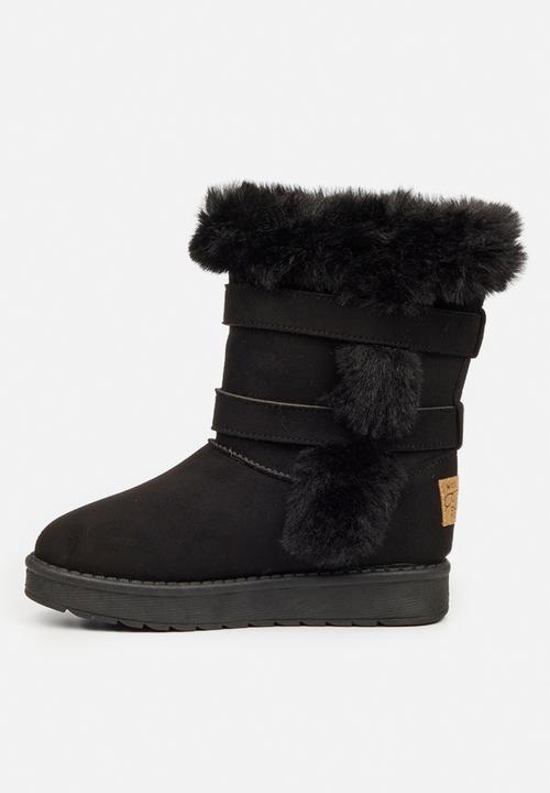 Little Miss Black - Rae girls snug boots - black