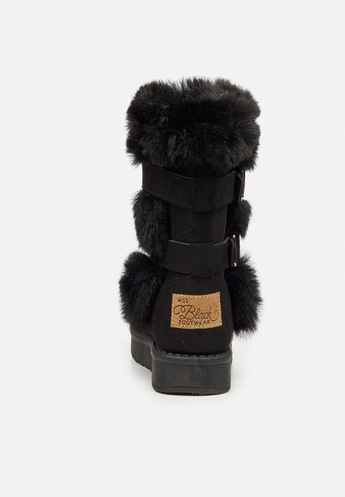 Little Miss Black - Rae girls snug boots - black