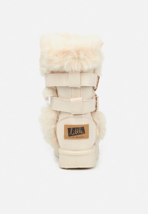 Little Miss Black - Rae girls snug boots - bone